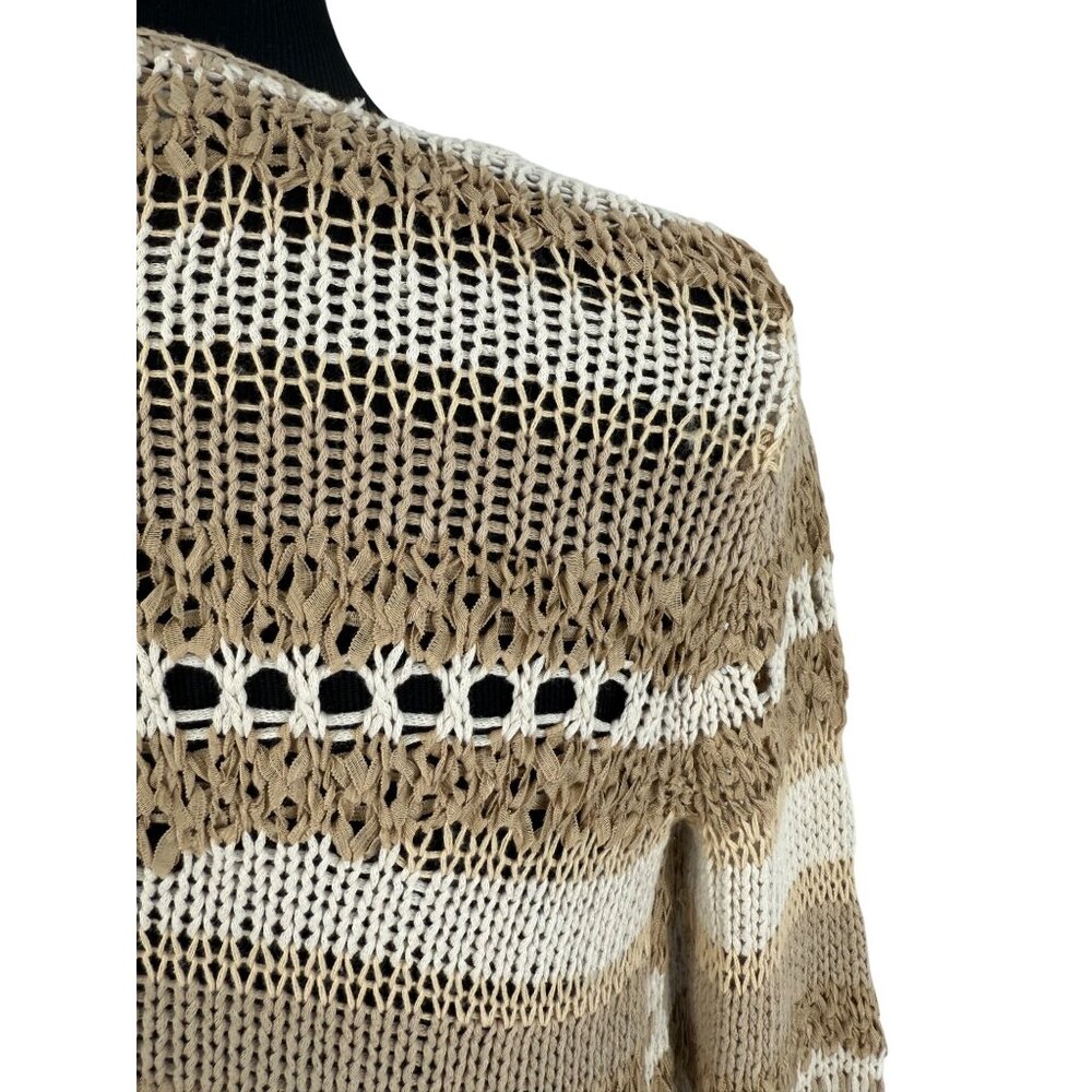 Vintage Y2K Victoria’s Secret Tan Coastal Grandmother Boho Crochet Knit Cardigan - Picture 12 of 16